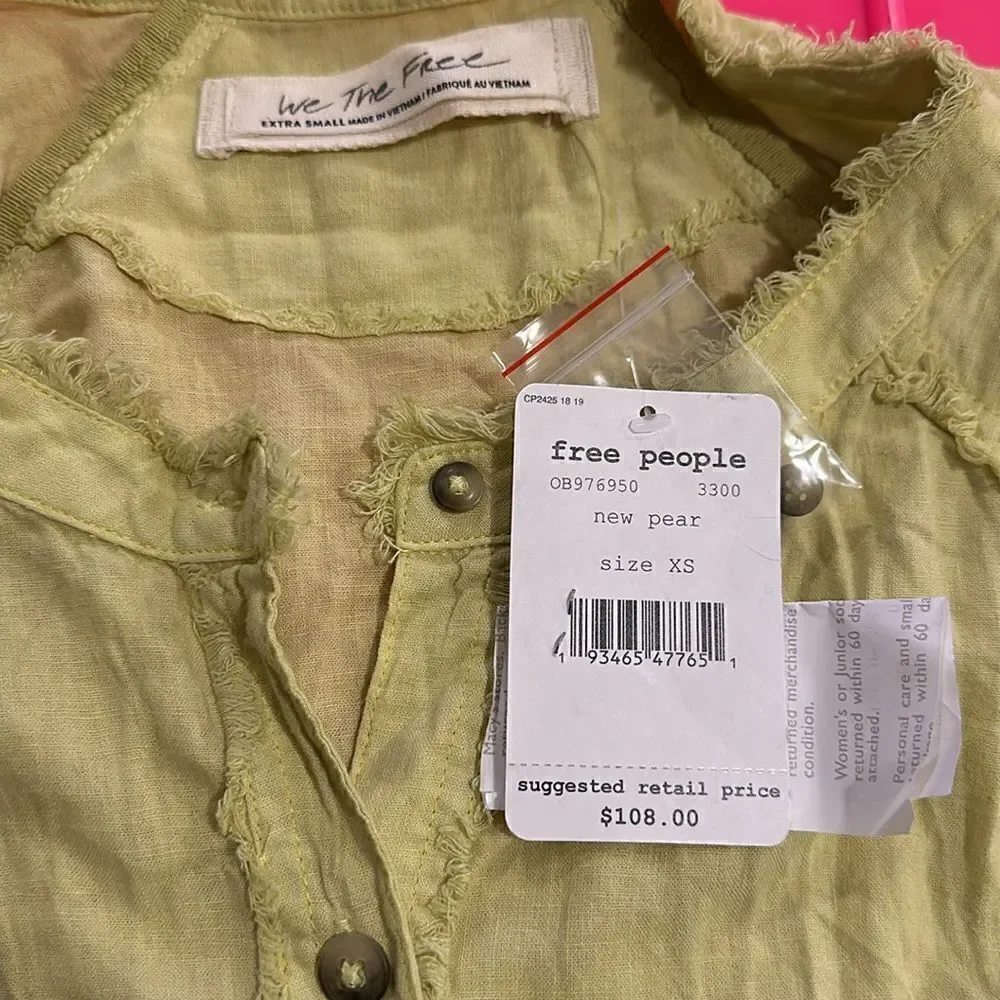 NWT Free People Women’s Button Up Top